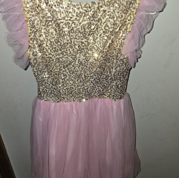 Boutique girls gold and pink dress approx size 3T/4T - Picture 2 of 4